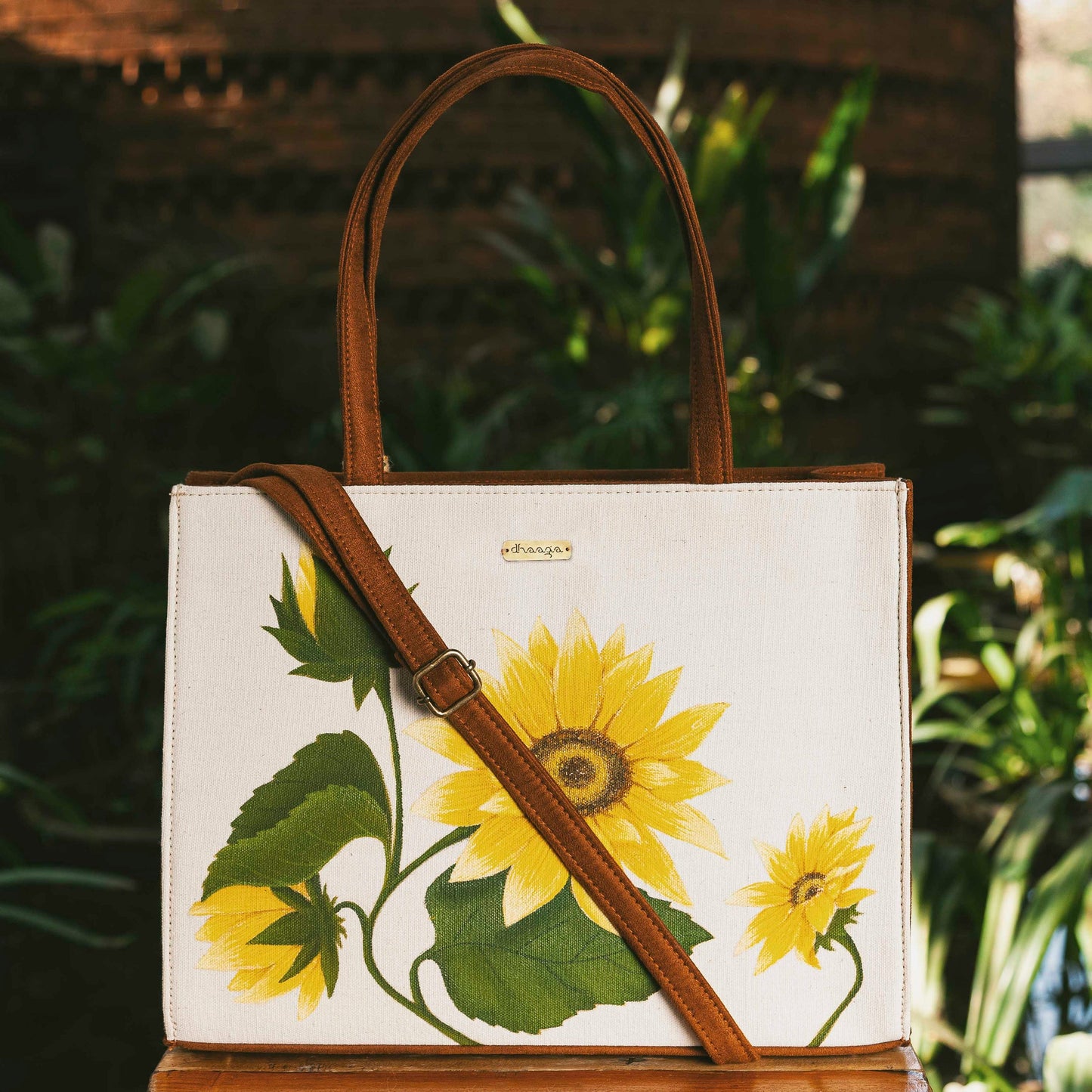 Personalised Hand-painted Sunflower Tote Bag