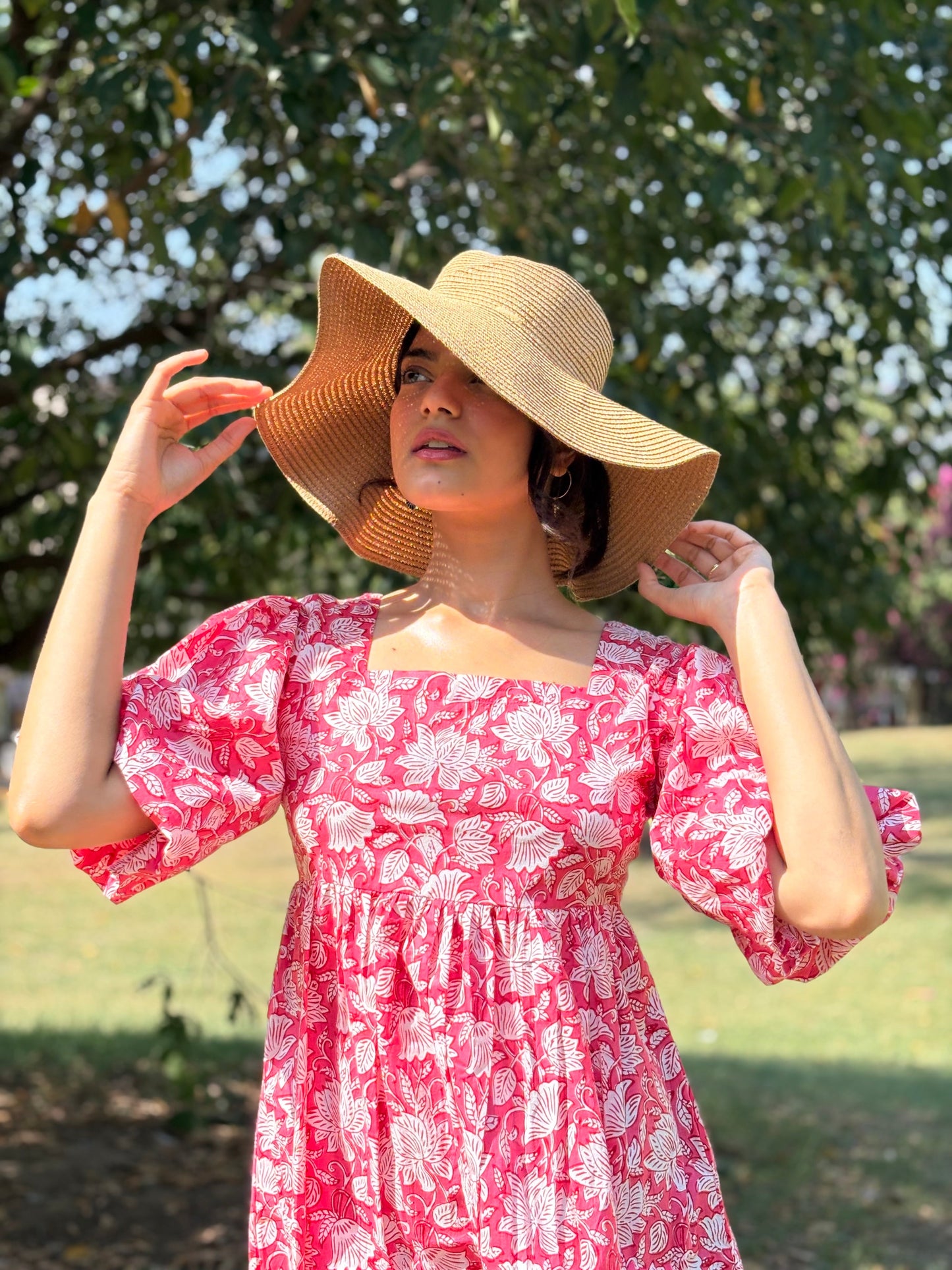 Pink Paradise Floral Printed Dress