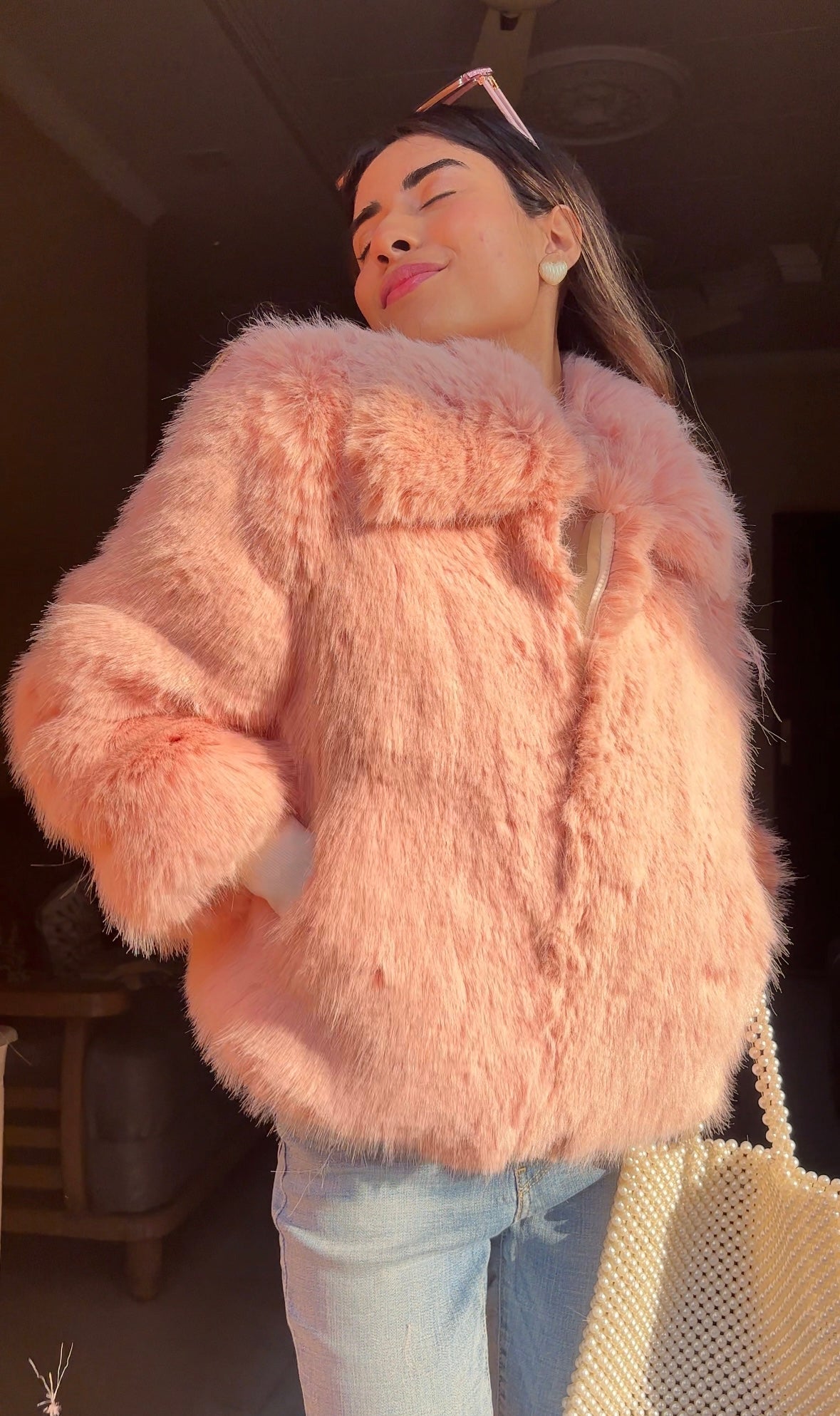 Kendall Fur Jacket in Pink