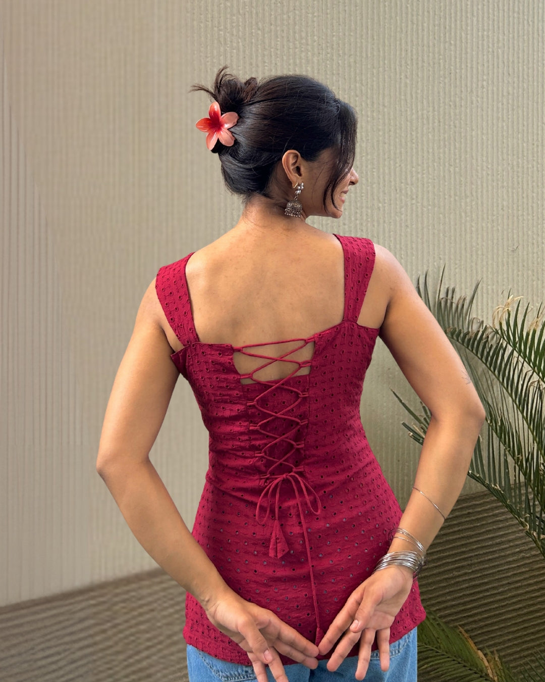 Schiffli Cotton Short Kurti