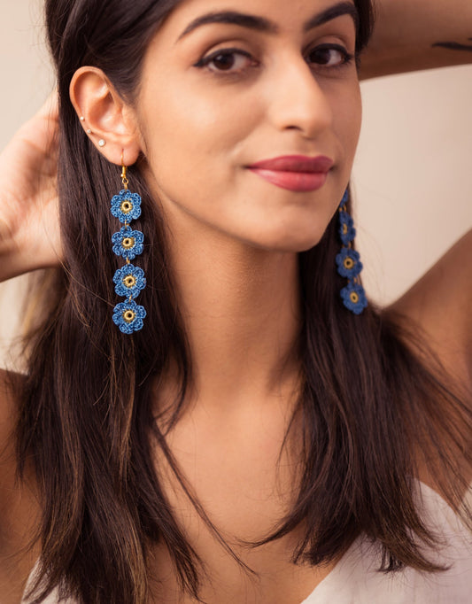 Hand-crocheted Daisies Danglers