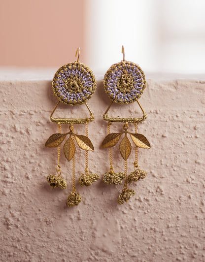 Leaf Cluster Hand-crochet Earrings