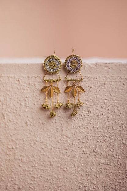 Leaf Cluster Hand-crochet Earrings