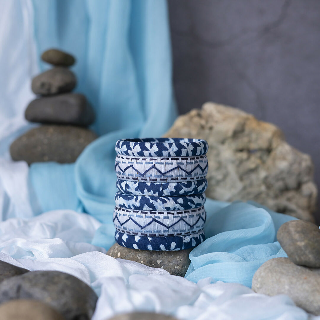 Alaknanda Fabric Bangle Set