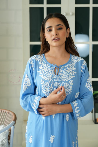 Gul Dori Chikankari Modal Kurti