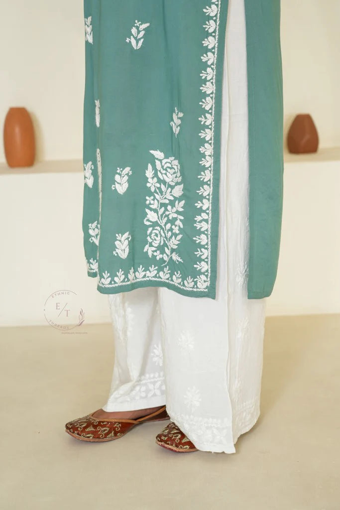 Gul Dori Chikankari Modal Kurti