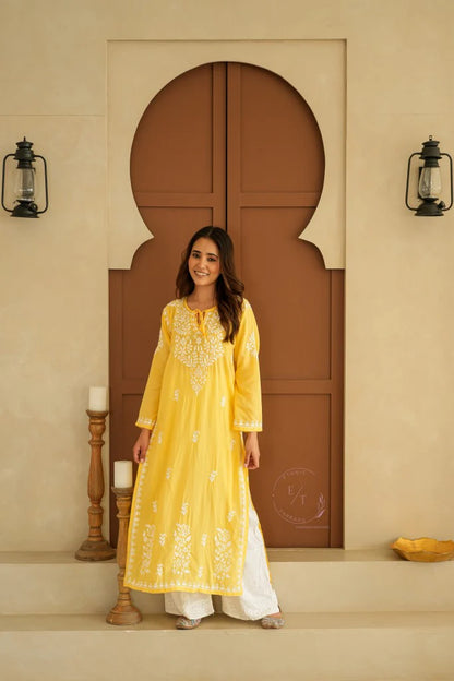 Gul Dori Chikankari Modal Kurti