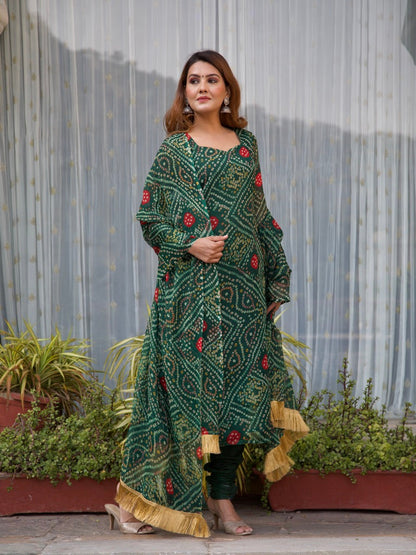 Kia Bandhani Chiffon Kurta Set