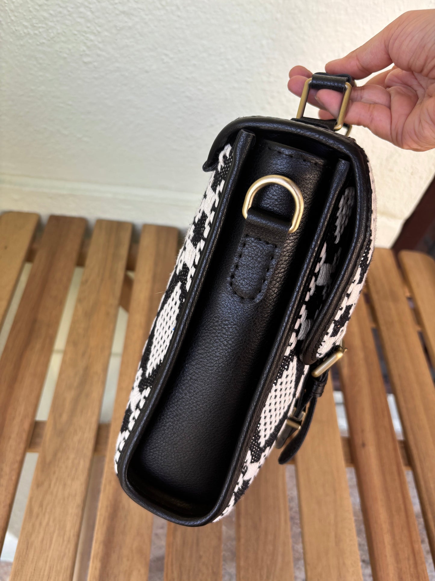 Monochrome Mesa Handcrafted Saddle Bag