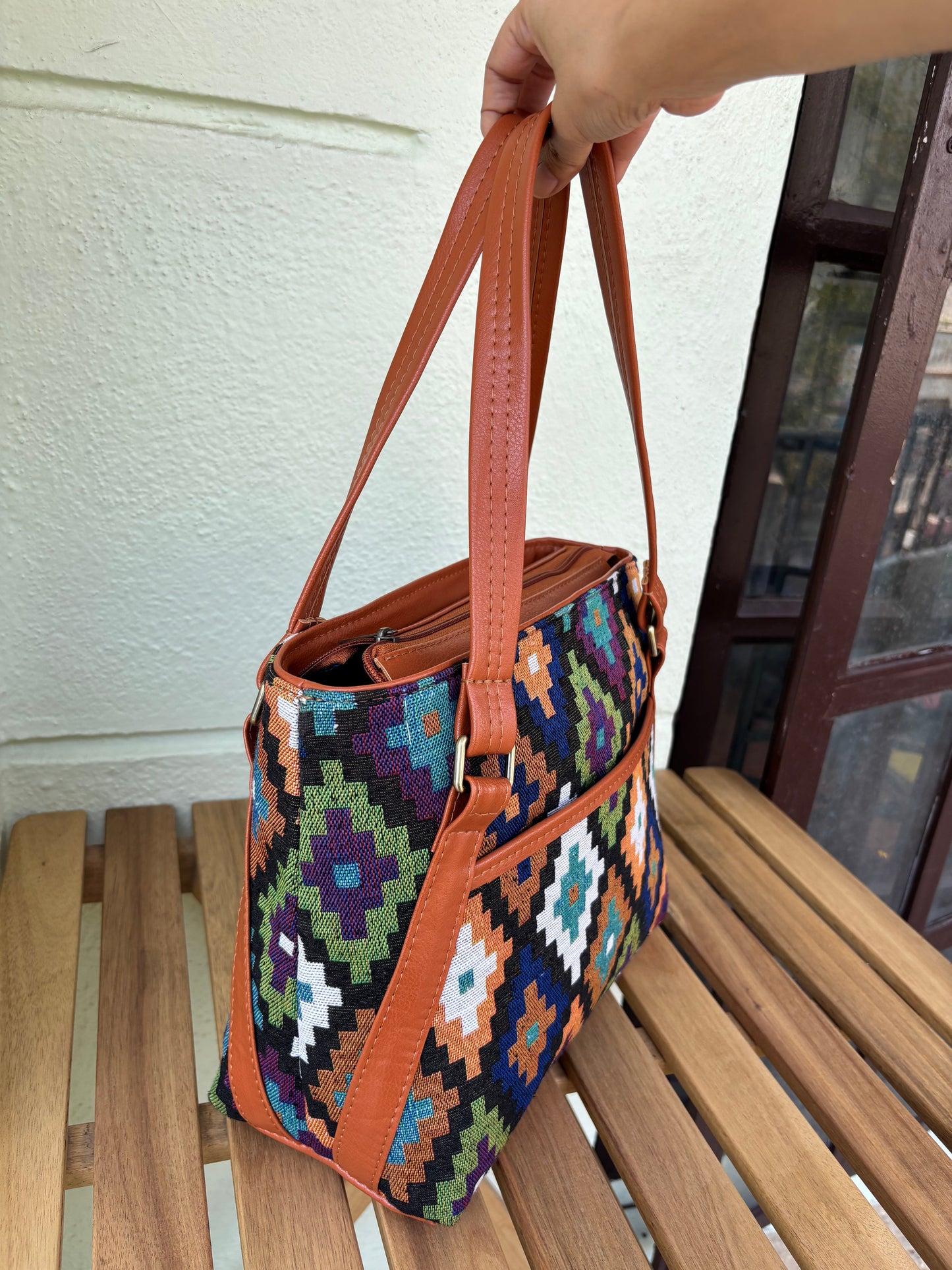 Geo Weave Handcrafted Tote
