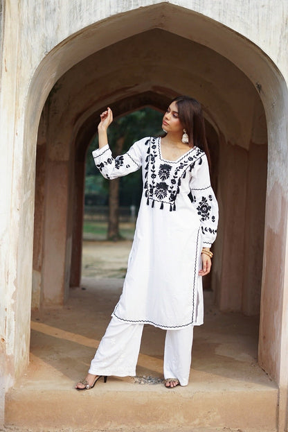 Aisha Chikankari Tassel Straight Kurta