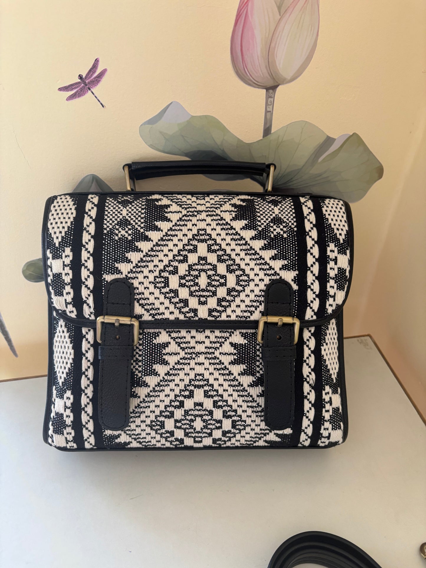Monochrome Mesa Handcrafted Saddle Bag
