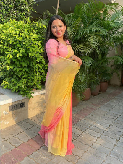 Rani Zari Chiffon Saree