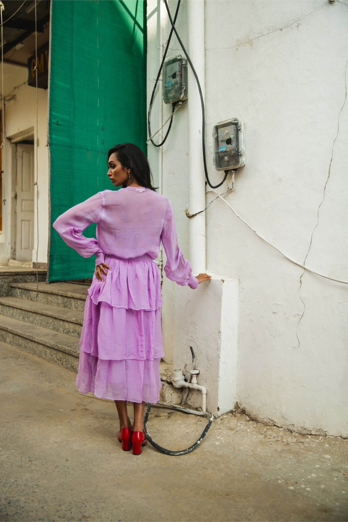 Ember Purple Organza Skirt