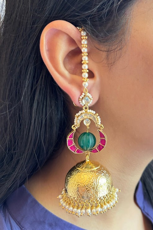 Tridhani Jhumkas