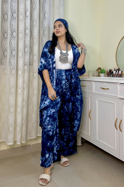 Blue Ocean Shrug-Trouser set