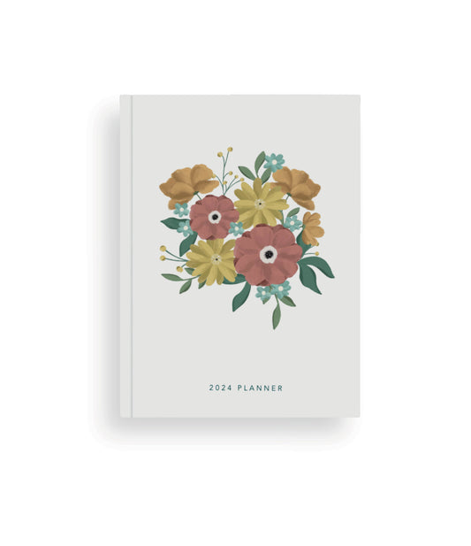 PlanDoReflect: Undated Yearly Planner + Guided Journal | Floral Reverie - White