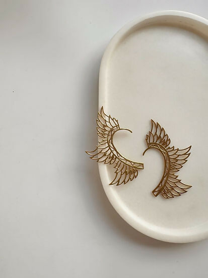 Angel Wings Brass Earcuffs