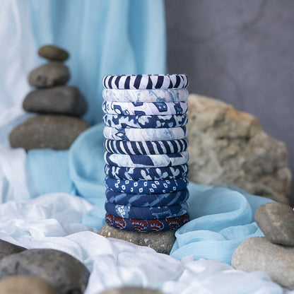 Nadi A Indigo & White Bangle Set