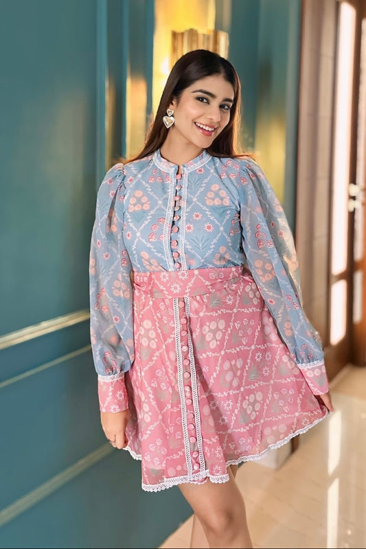 Blushing Blossom Georgette Dress