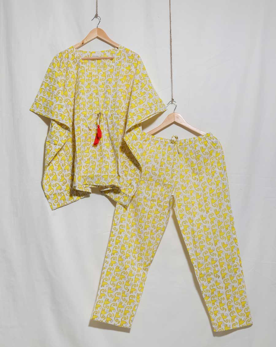 Jahnvi Funky Monkey Chill Jams Cotton Co-ord Set