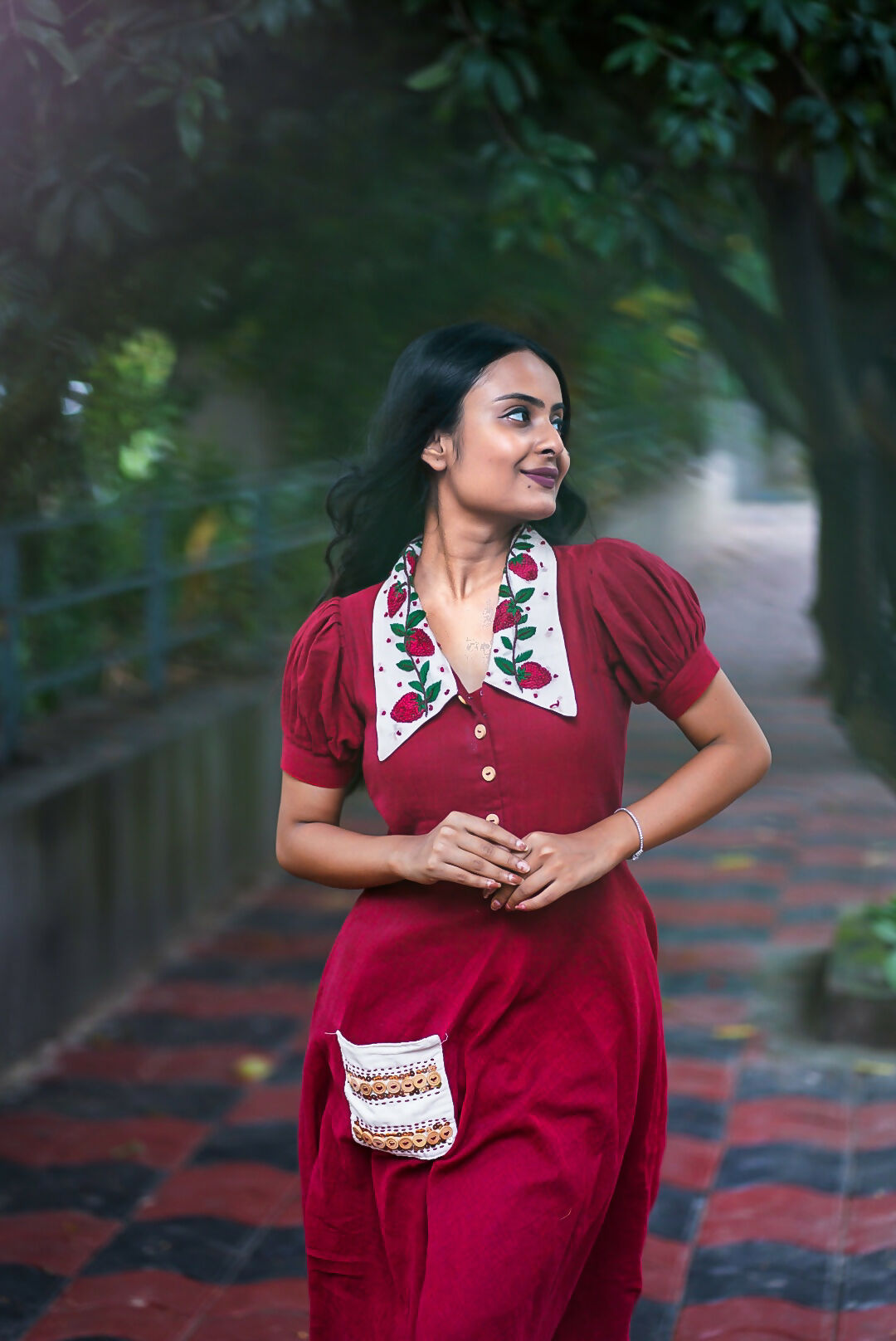 Strawberry Handwoven Cotton Dress