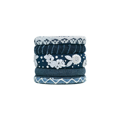 Rosaline Denim Bangle Set