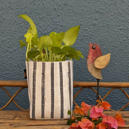 Upcycled Handwoven: Grow Pot Cover Small