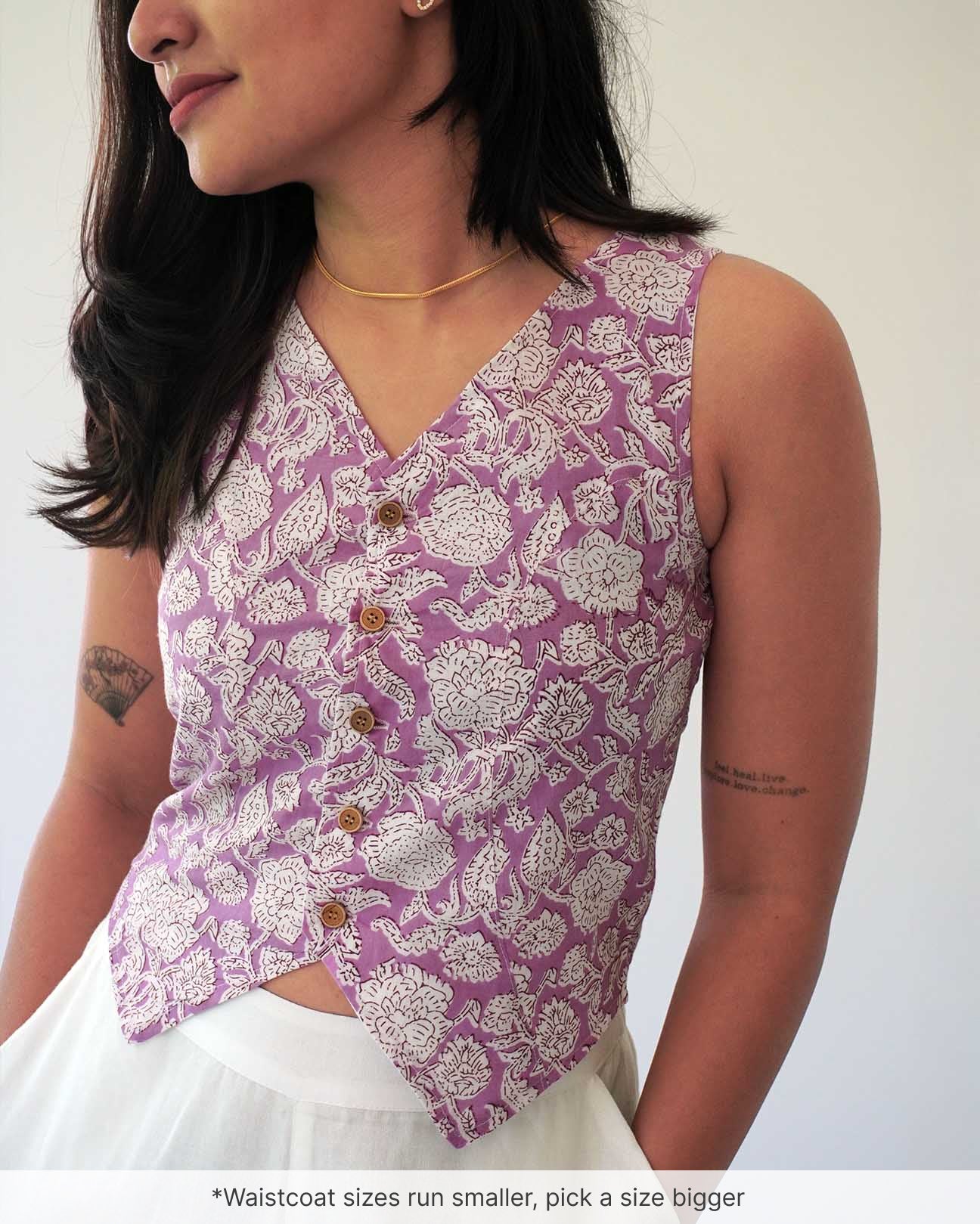 Wisteria Cotton Waistcoat