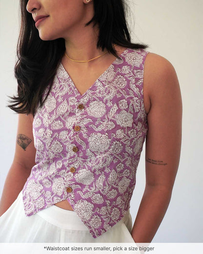 Wisteria Cotton Waistcoat