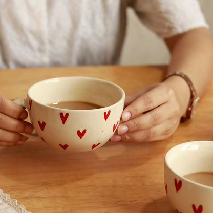 Heart Cappucino Mug (Set Of 2)