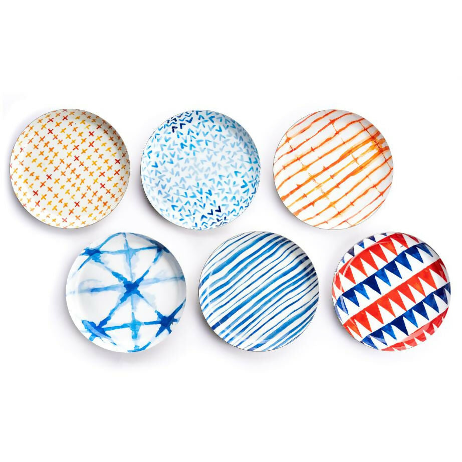 Metal Platter - Shibori - Set of 6 - Dessert