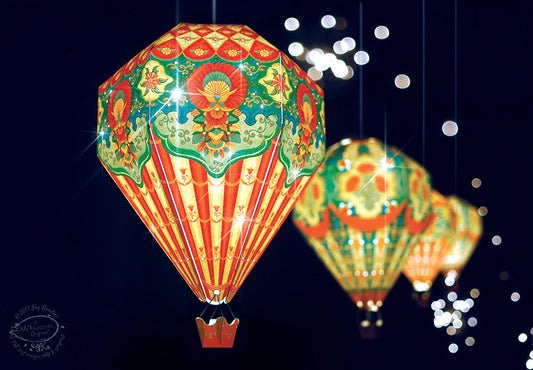 Red Hot Air Balloon DIY Paper Lamp Shade