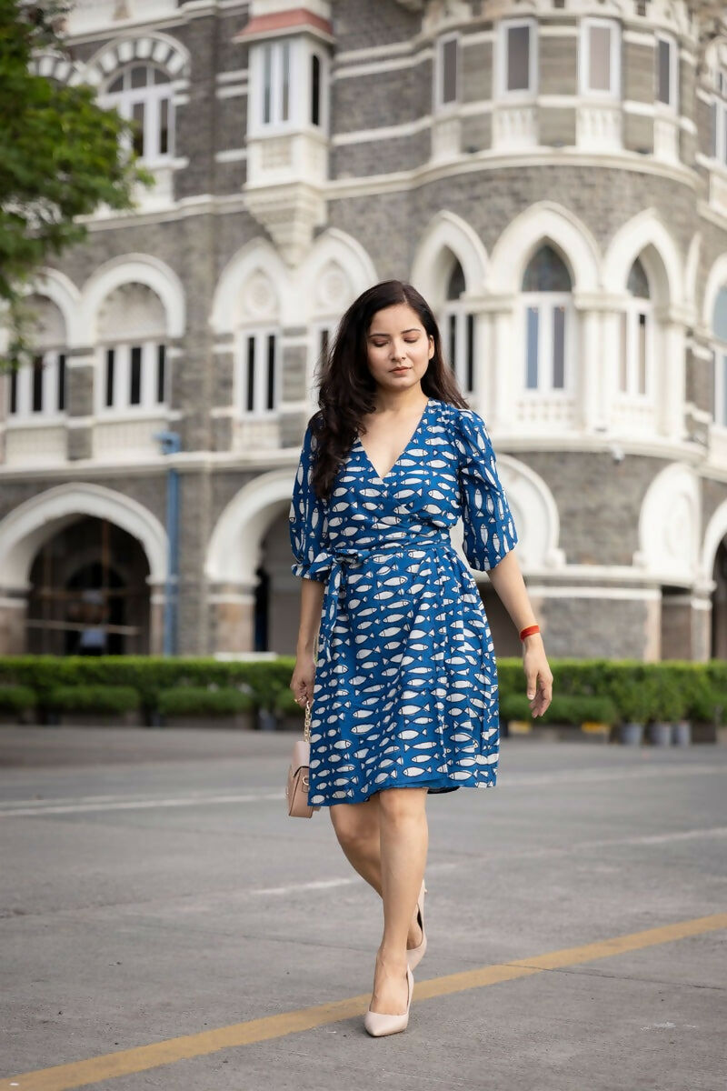 Bali Indigo Cotton Wrap Dress