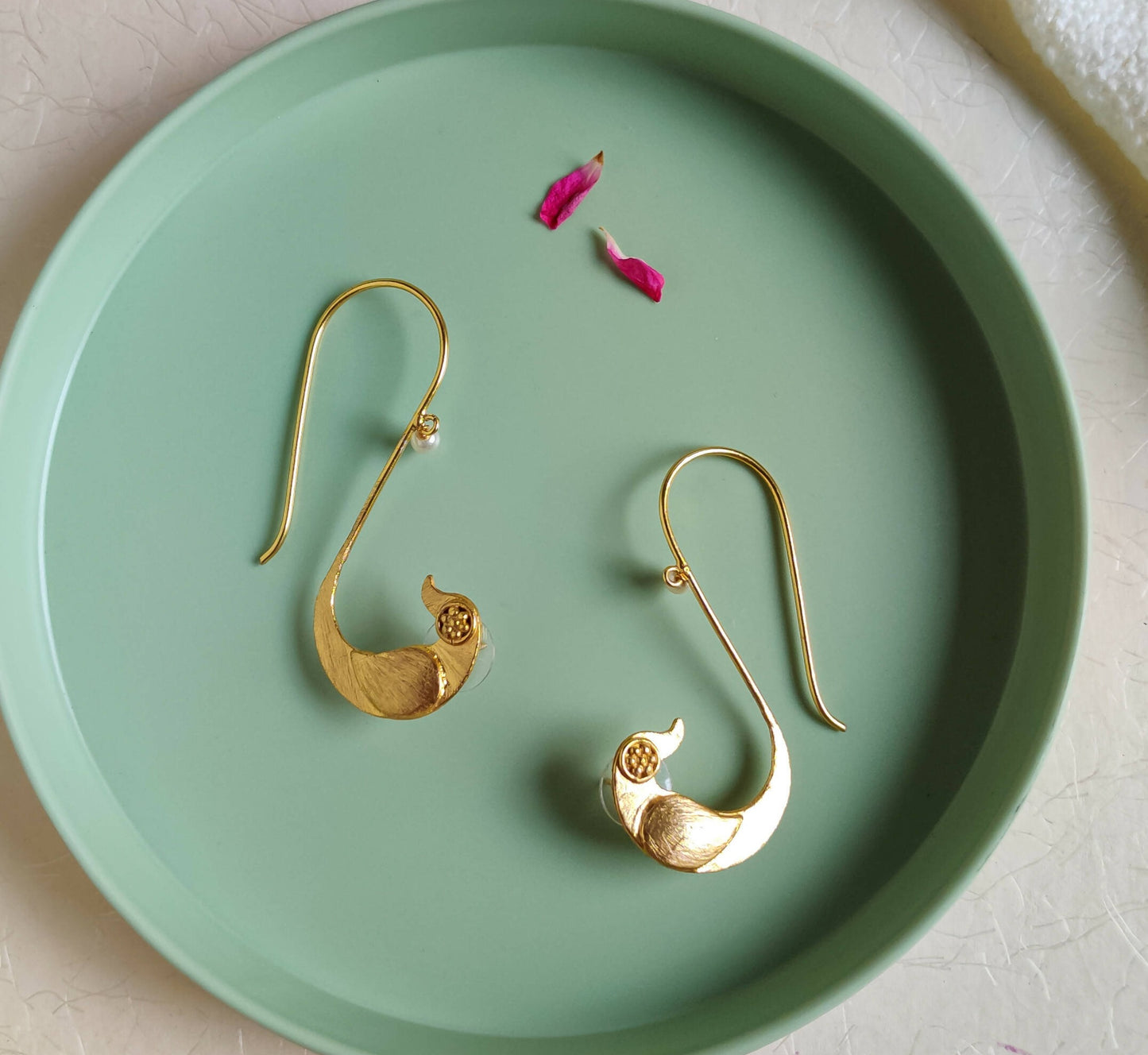 Handmade Birdie Brass Earrings