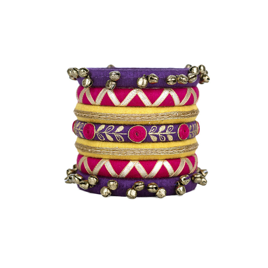 Gunjan Multicolor Bangle Set With Ghungroo