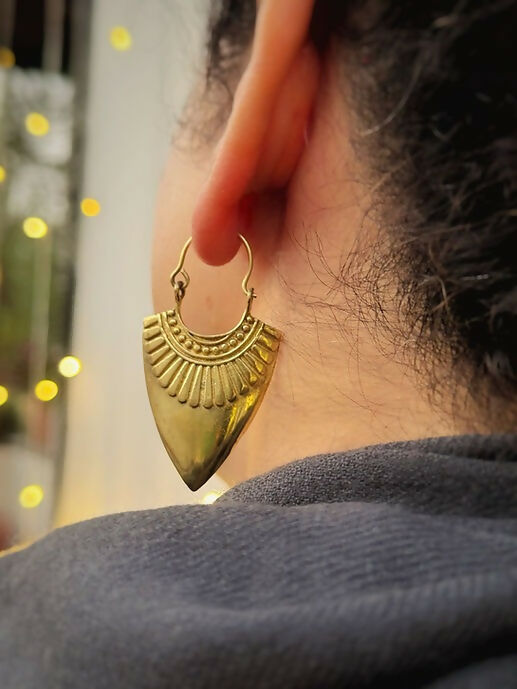 Nefertiti Brass Earrings