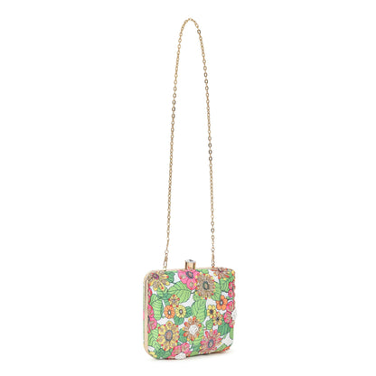 Enchanted Forest Embroidered Floral Clutch