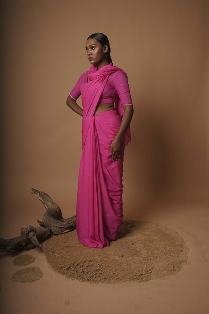 Twilight Enchantress Hot Pink Modal Saree