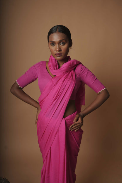 Twilight Enchantress Hot Pink Modal Saree