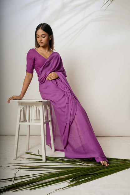 Lilac Labyrinth Dusty Lavender Modal Saree