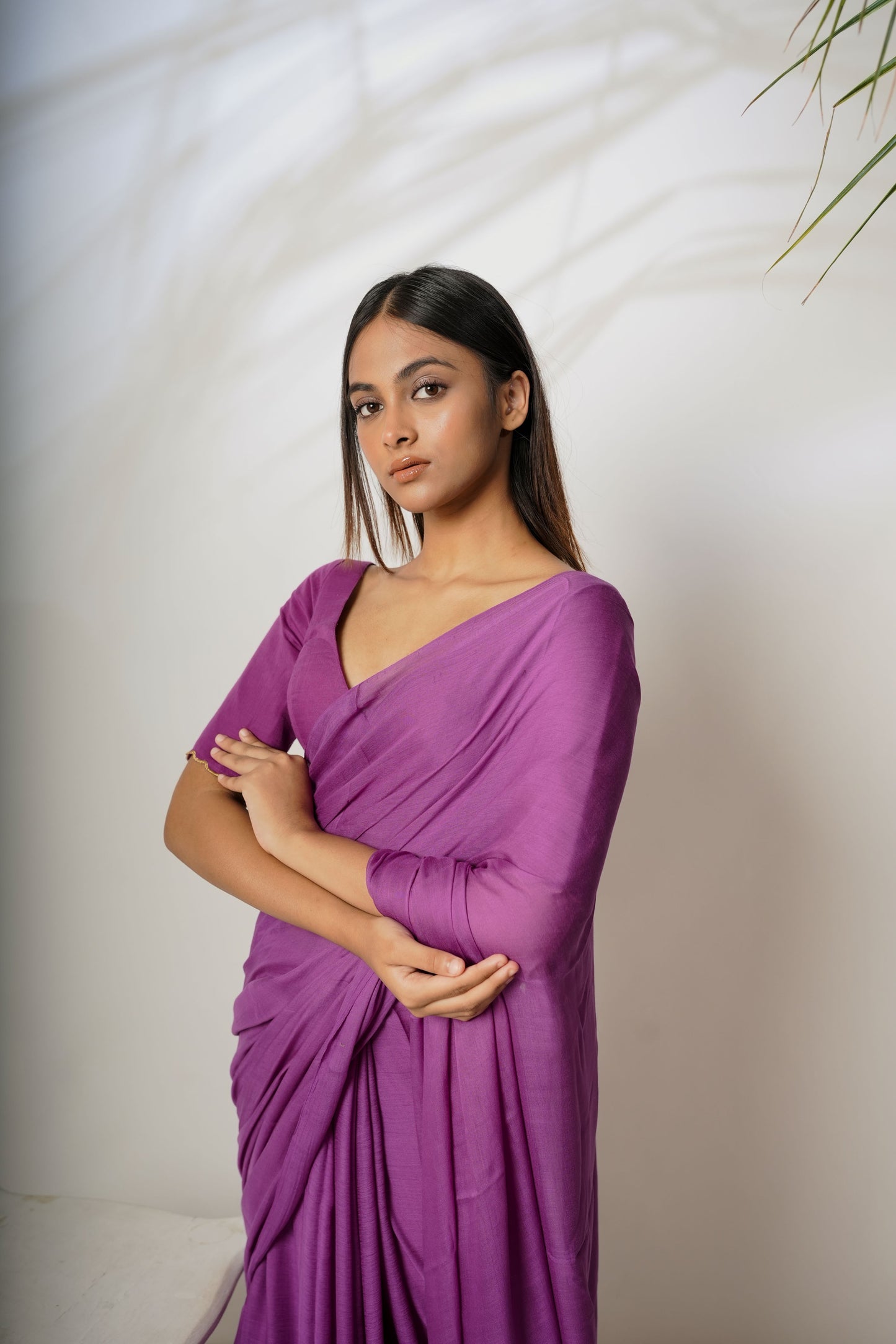 Lilac Labyrinth Dusty Lavender Modal Saree