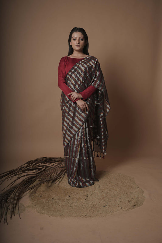 Raagini Maroon Handloom Cotton Saree