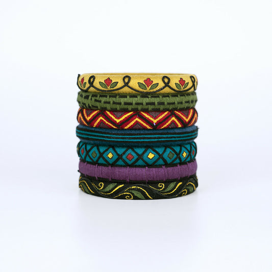 Yatika Dark Tone Multicolor Bangle Set