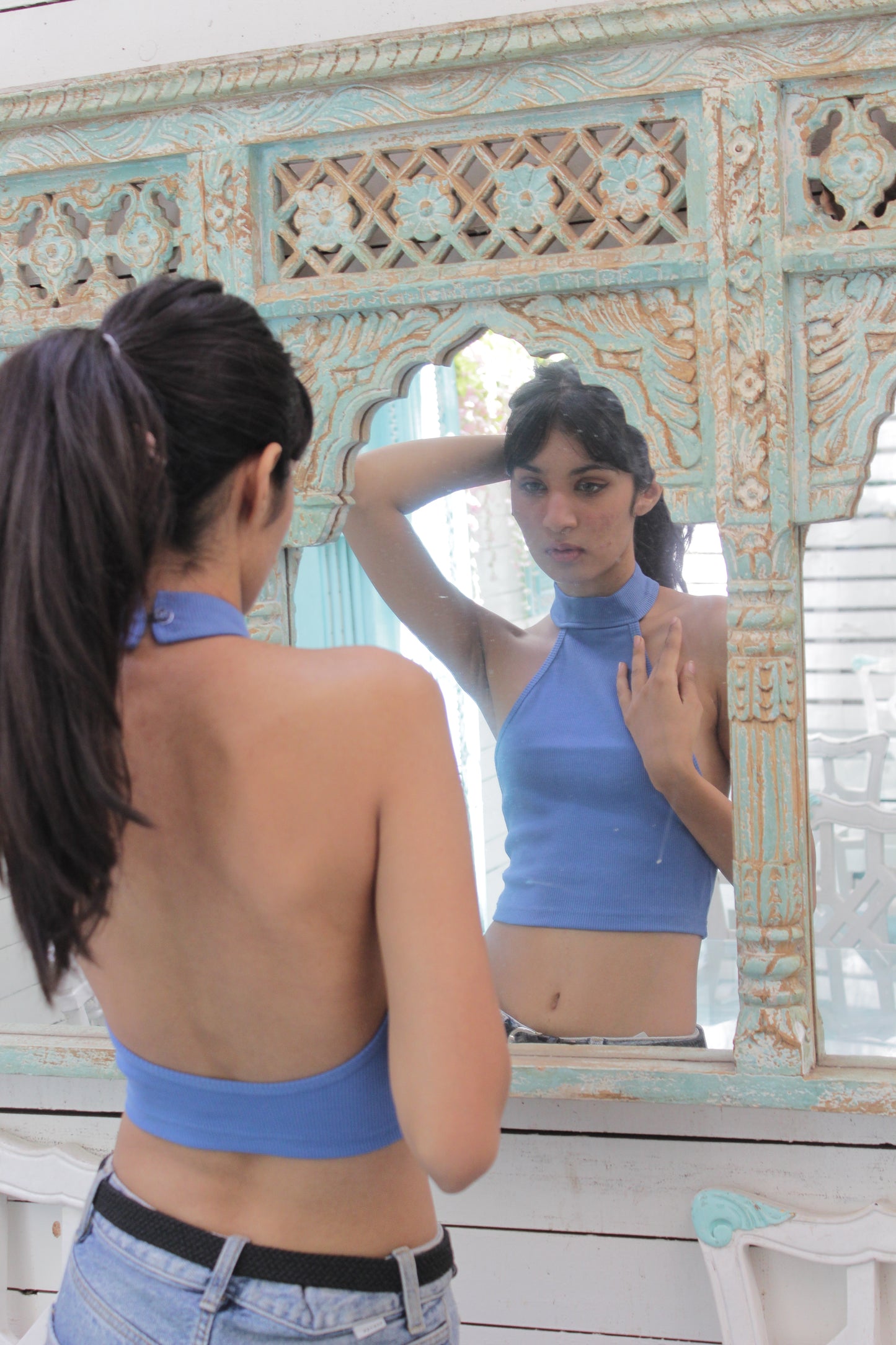 Blue Halter Top