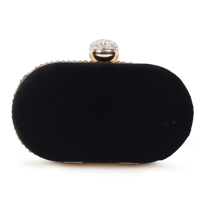 Shadow Oval Stud Black Clutch