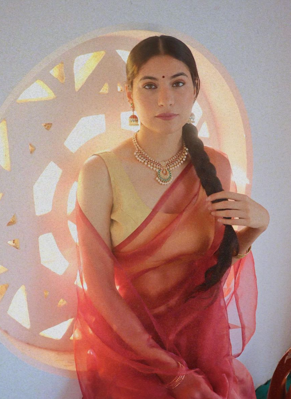 Honey Wine Semi Organza Saree