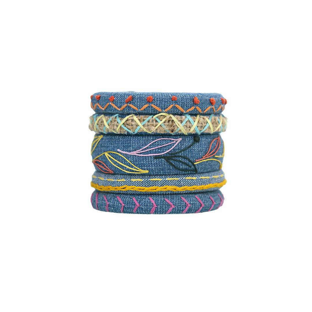 Jazzy Denim Bangle Set