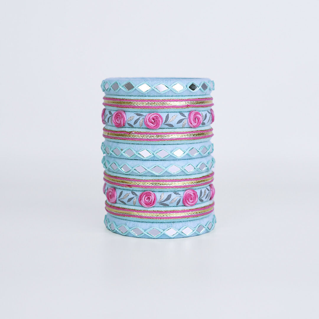 Mayra Blue & Pink Bangle Set