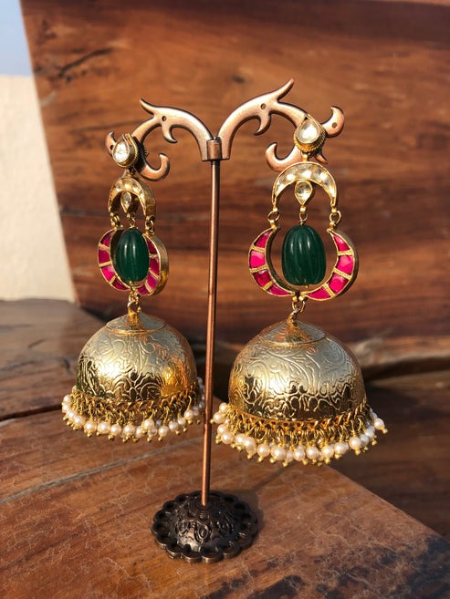 Tridhani Jhumkas